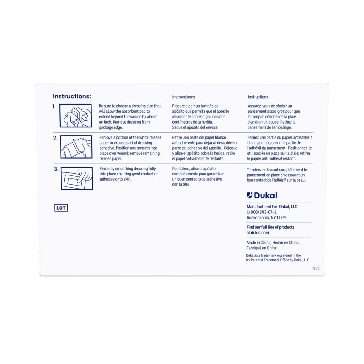 Island Dressing Dukal 2 X 3 Inch Rectangle Sterile - BeHope