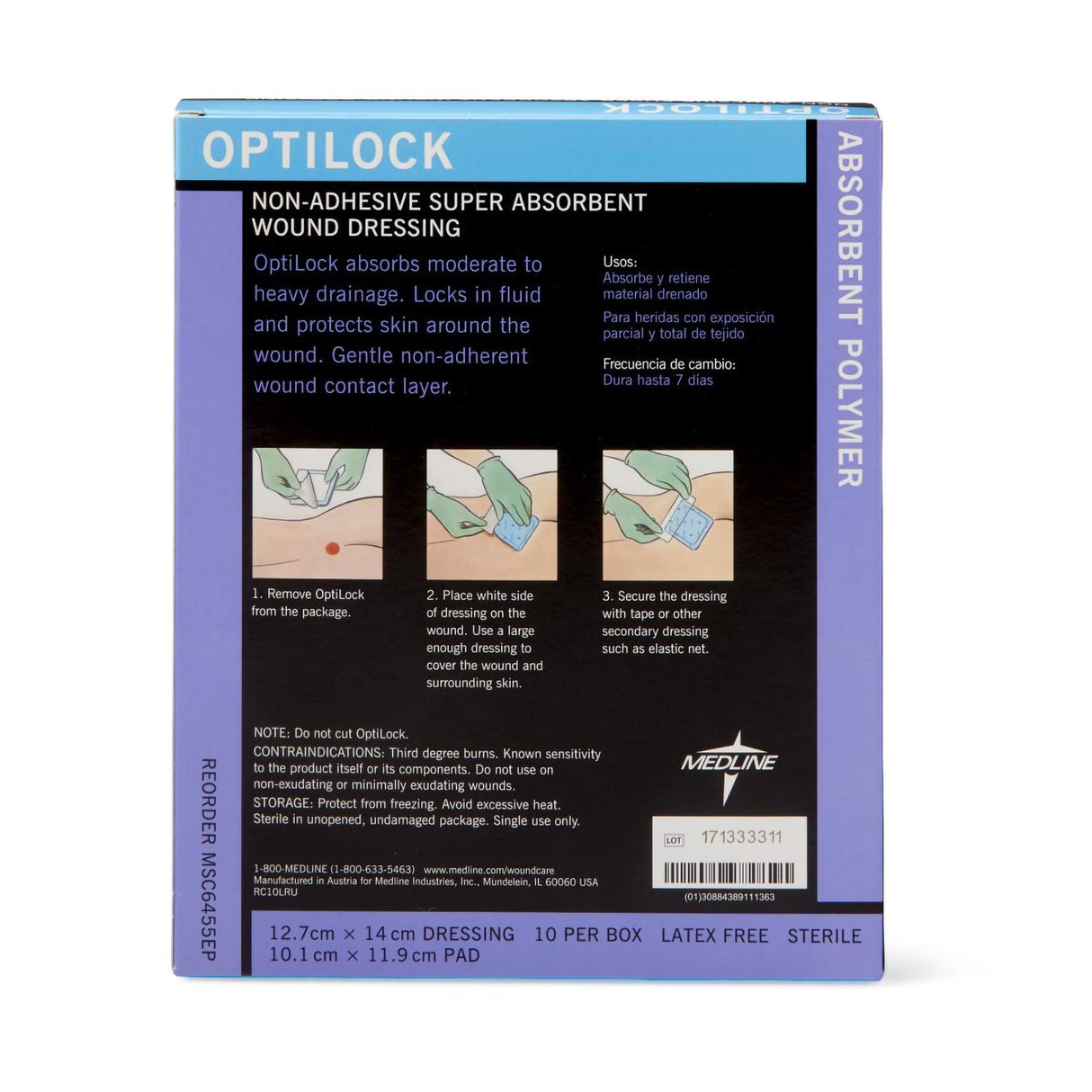 Super Absorbent Dressing Optilockâ® 5 X 5-1/2 Inch Rectangle