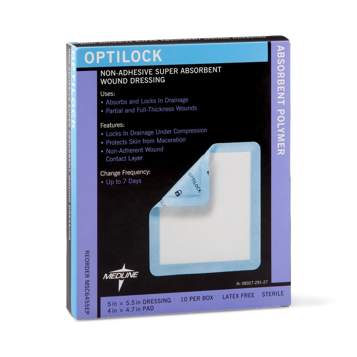 Super Absorbent Dressing Optilockâ® 5 X 5-1/2 Inch Rectangle