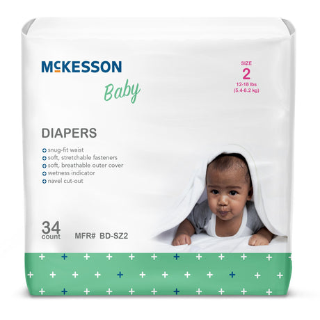 Unisex Baby Diaper McKesson Size 2 Disposable Heavy Absorbency - BeHope