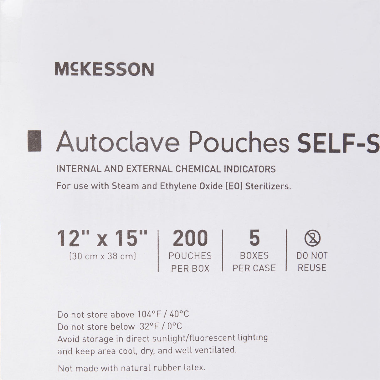 Sterilization Pouch McKesson Ethylene Oxide (EO) Gas / Steam 12 X 15 Inch Transparent Blue / White Self Seal Paper / Film - BeHope