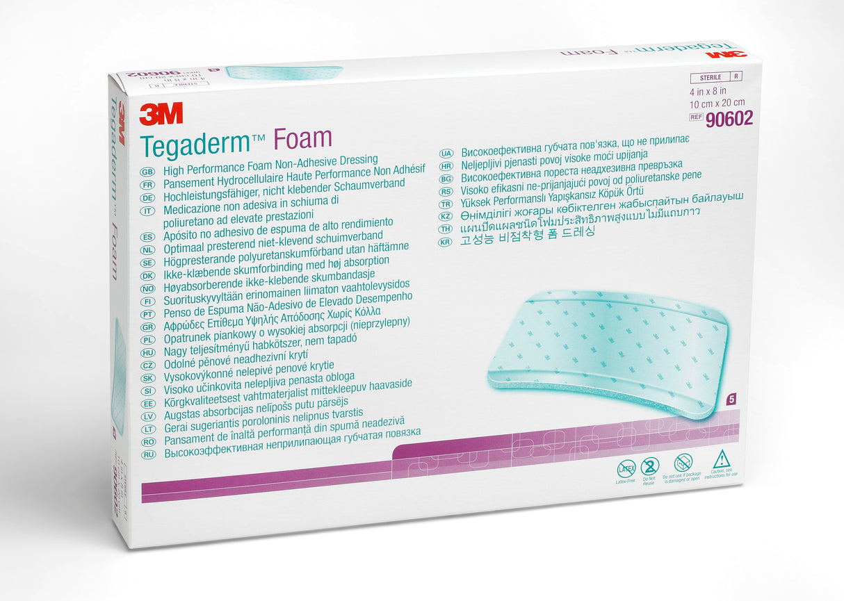 Foam Dressing 3M™ Tegaderm™ High Performance 4 X 8 Inch Without Border Film Backing Nonadhesive Rectangle Sterile - BeHope