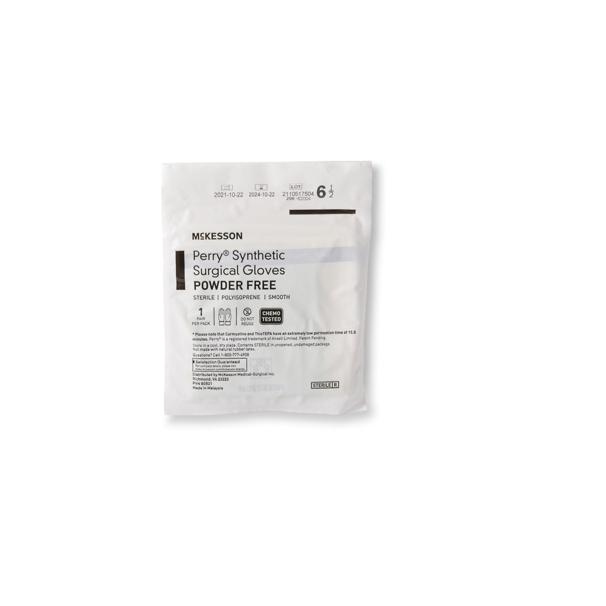 Surgical Glove McKesson Perry® Performance Plus Size 6.5 Sterile Polyisoprene Standard Cuff Length Smooth Green Chemo Tested - BeHope