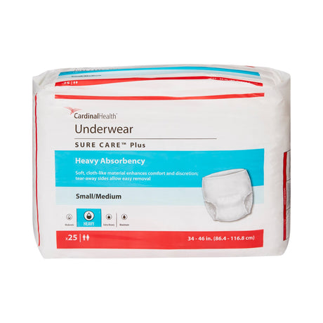 Unisex Adult Absorbent Underwear Sure Care™ Plus Pull On with Tear Away Seams Medium Disposable Heavy Absorbency - BeHope