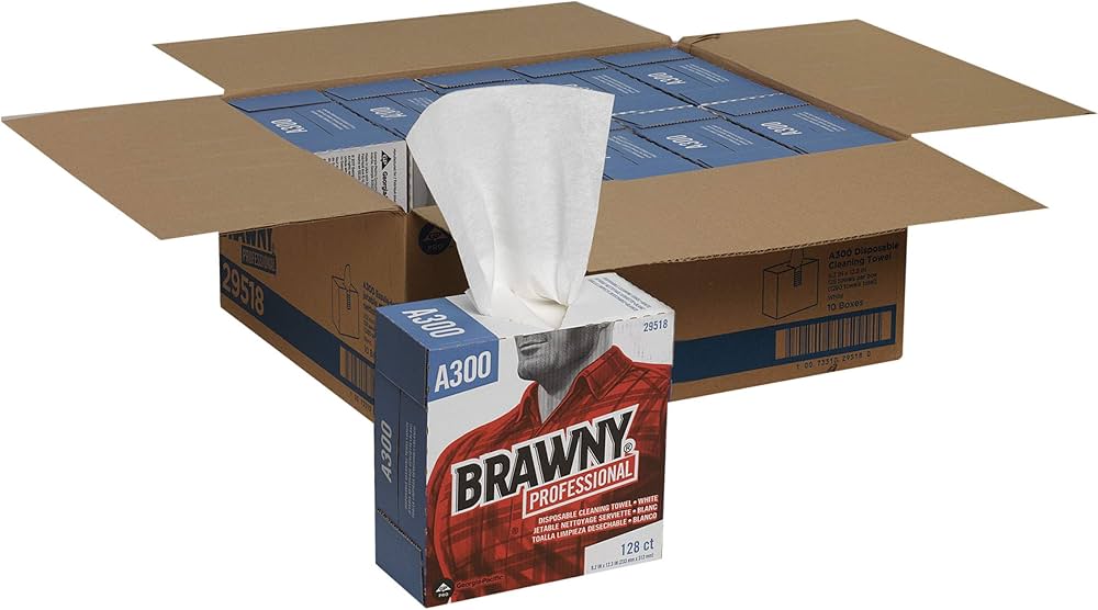Multipurpose Task Wipe Brawny® Professional A300 128 Count Dispenser Box 9 X 12 Inch Nonsterile Disposable - Behope