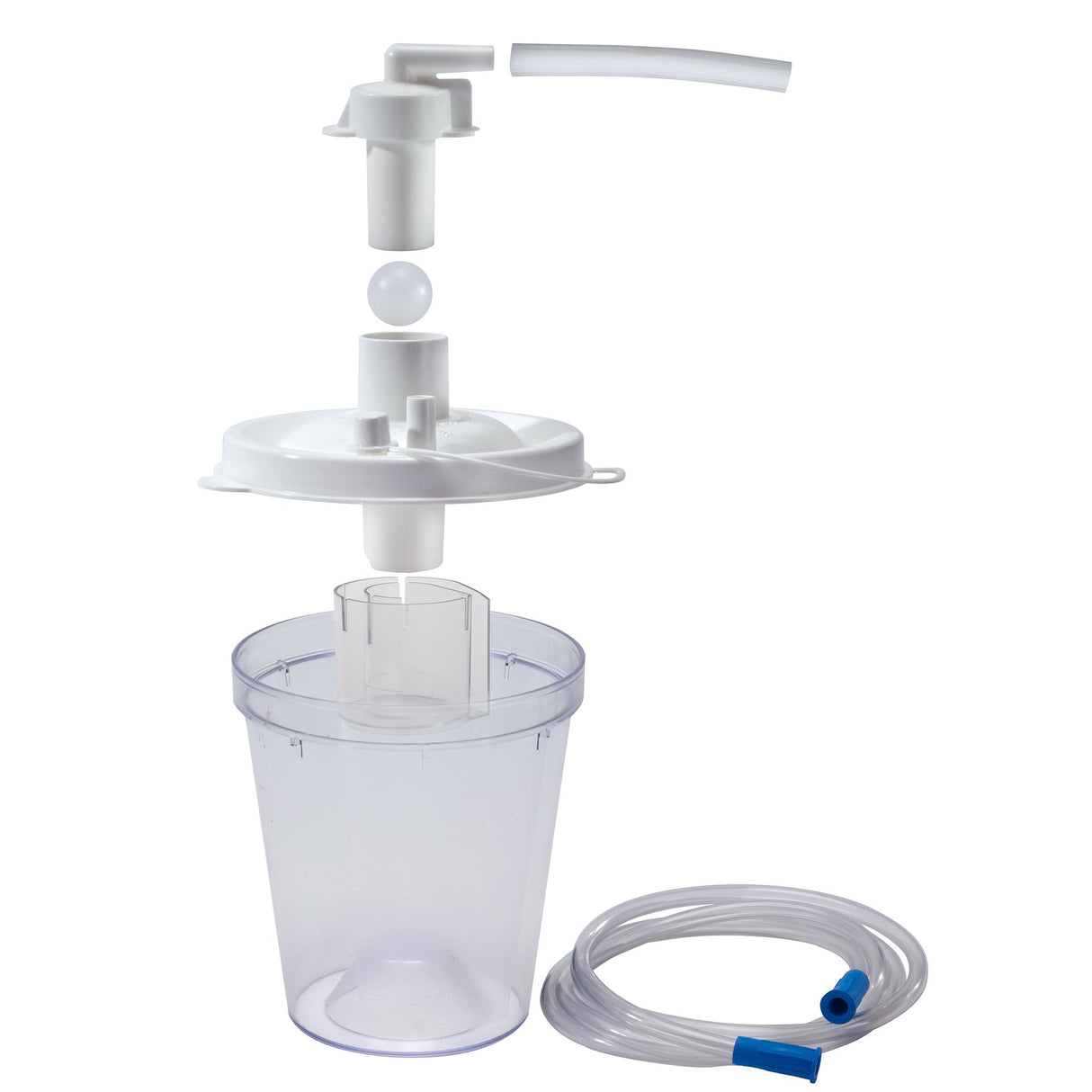 Suction Canister Vacu-Aide® QSU 800 mL Float Valve Shut-Off Lid - BeHope