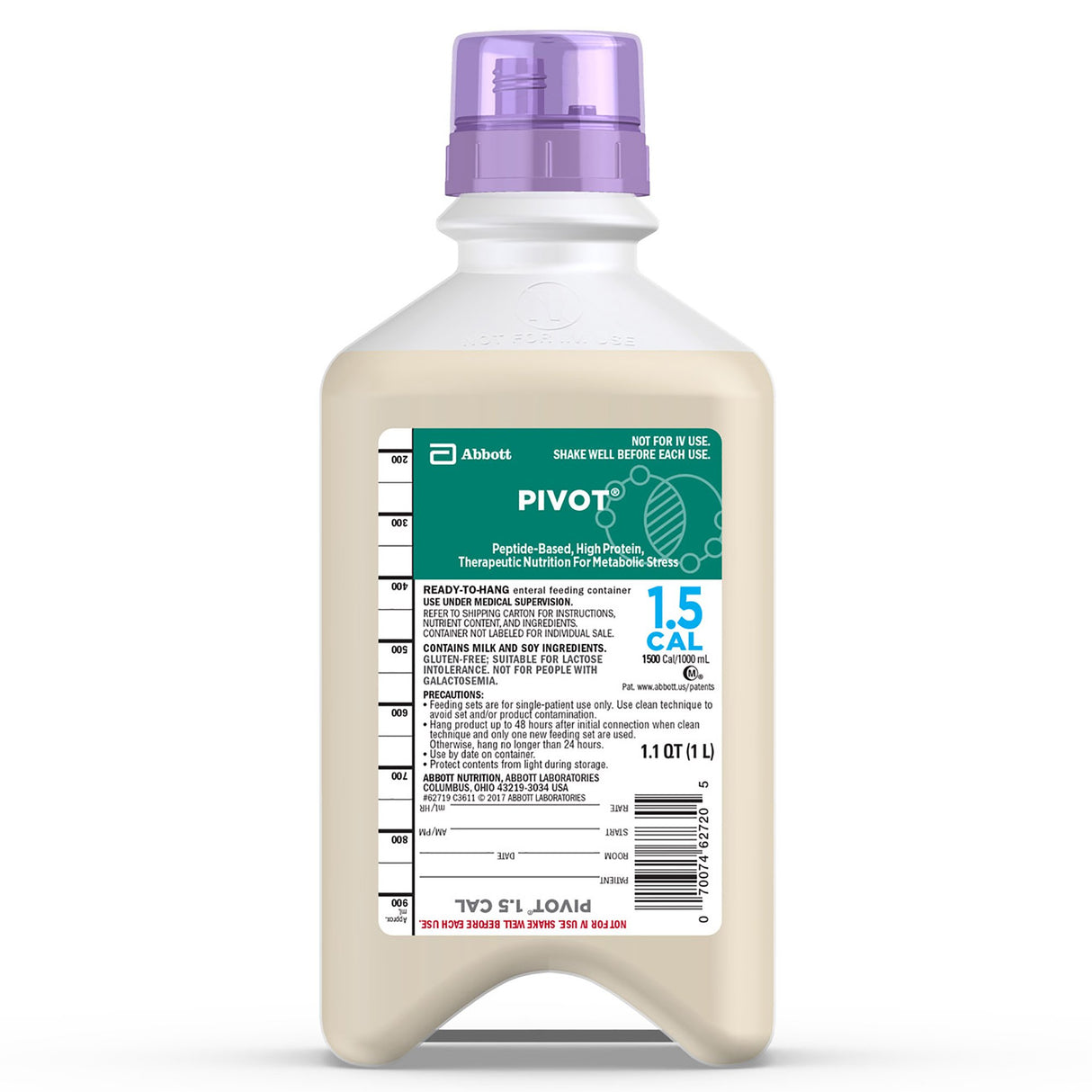 Tube Feeding Formula Pivot® 1.5 Cal Unflavored Liquid 33.8 oz. Bottle - BeHope