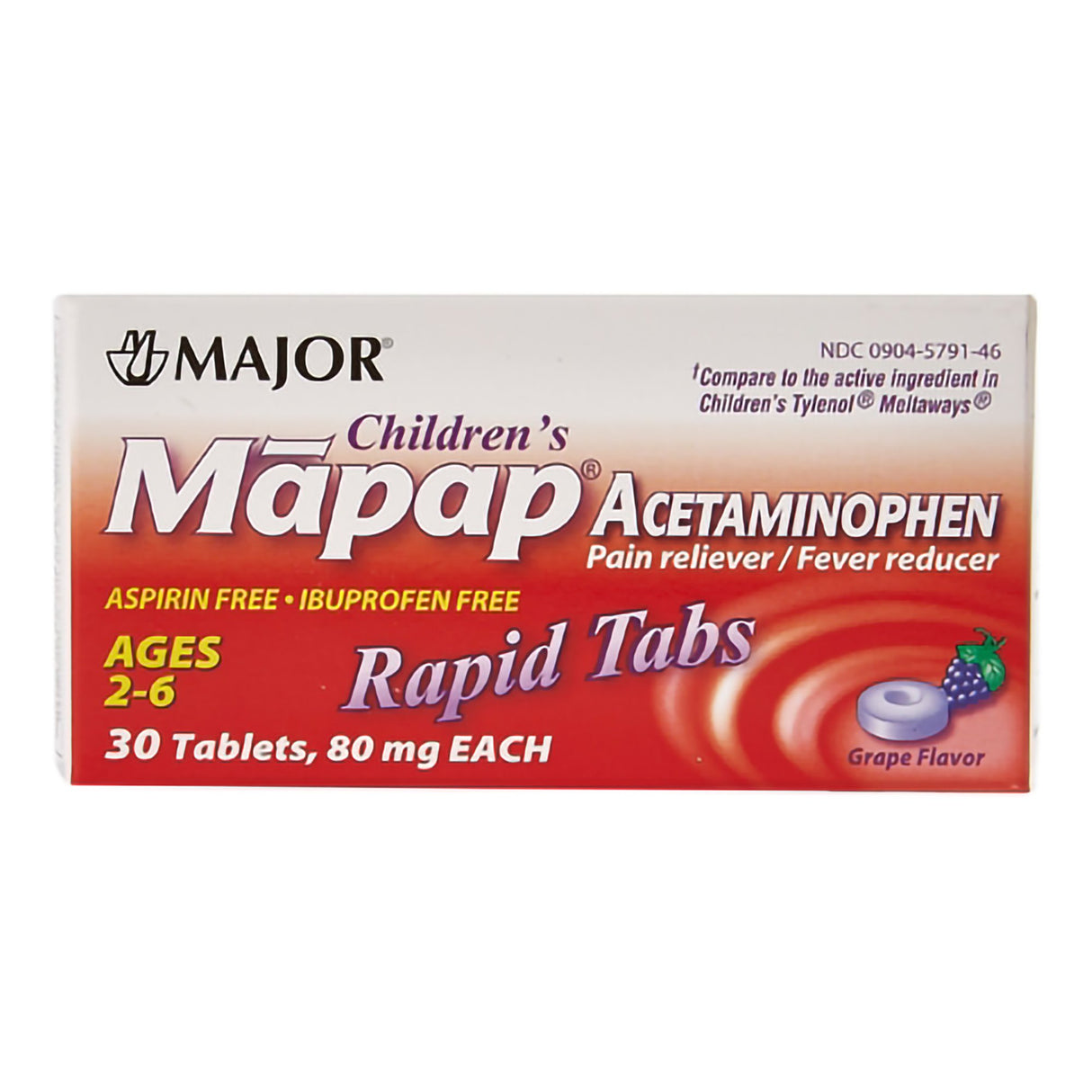 Children's Pain Relief Mapap® 80 mg Strength Acetaminophen Orally Disintegrating Tablet 30 per Bottle - BeHope
