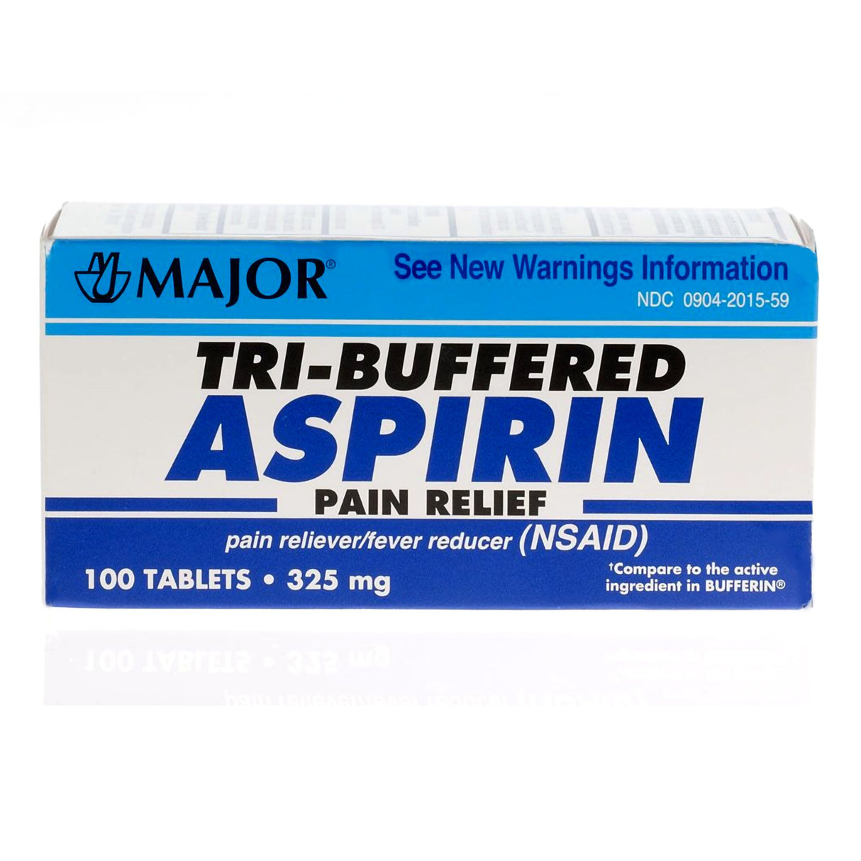 Pain Relief Major® 325 mg Strength Aspirin / Calcium Carbonate Tablet 100 per Bottle - BeHope