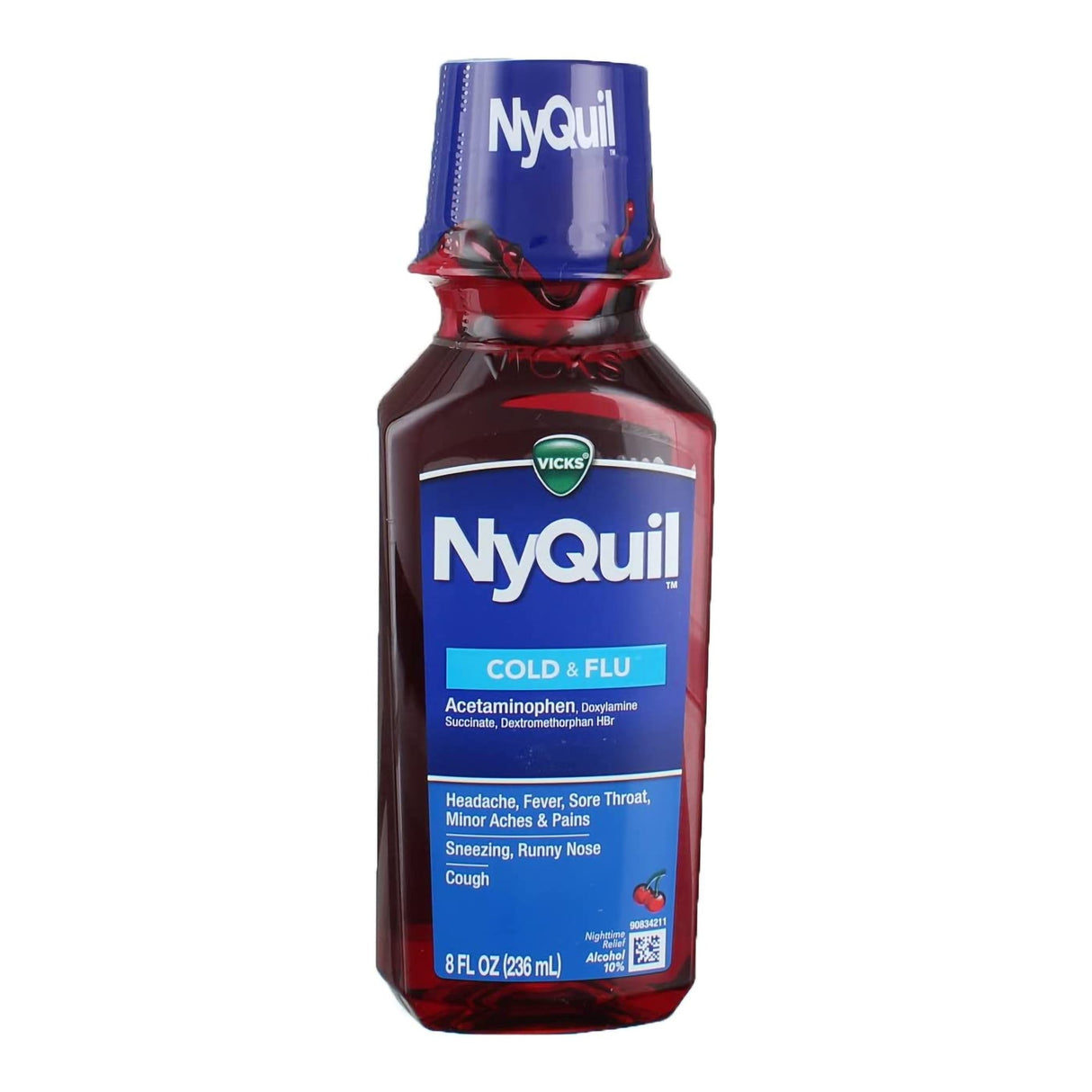 Cold and Cough Relief NyQuil® Cold & Flu 650 mg - 30 mg - 12.5 mg / 30 mL Strength Liquid 8 oz. - BeHope