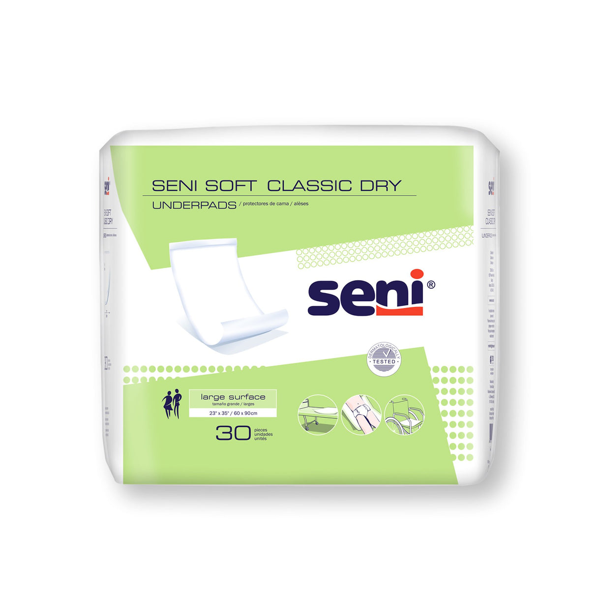 Disposable Underpad Seni® Soft Classic Dry 23 X 35 Inch Cellulose Pulp Light Absorbency - BeHope