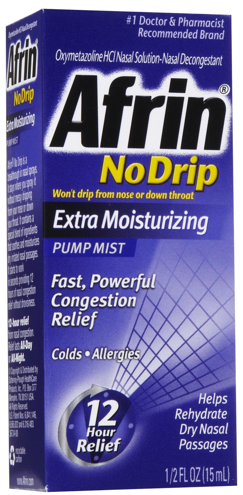 Sinus Relief Afrin® No Drip Extra Moisturizing 0.05% Strength Nasal Spray 15 mL - BeHope