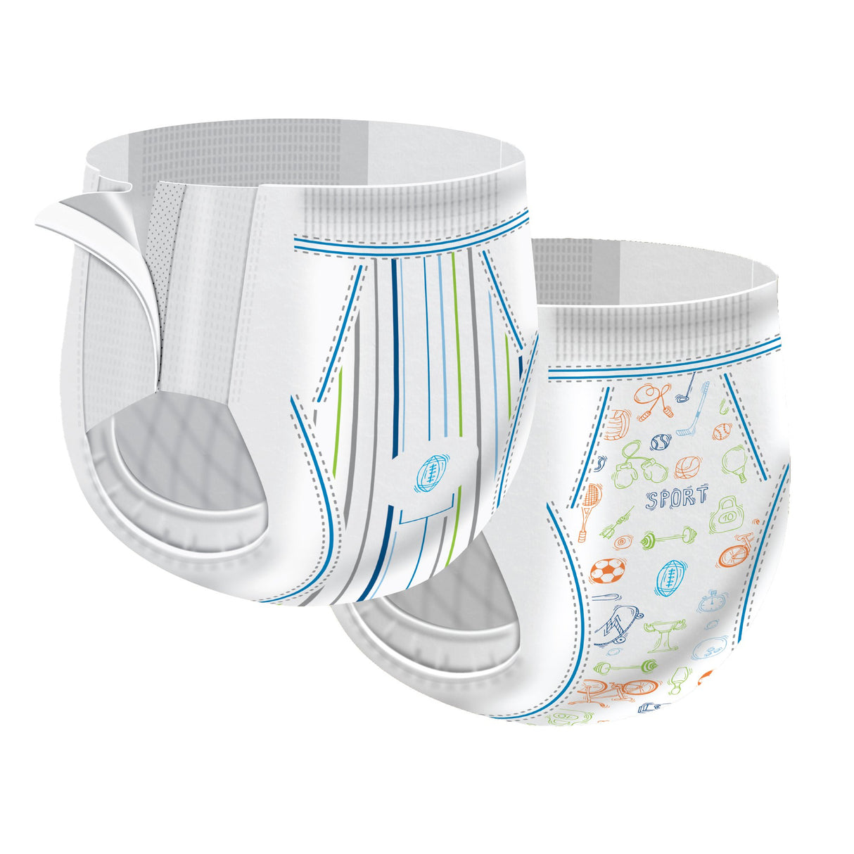 Male Toddler Training Pants Cutie Pants® Size 3T to 4T Disposable Heavy Absorbency - BeHope