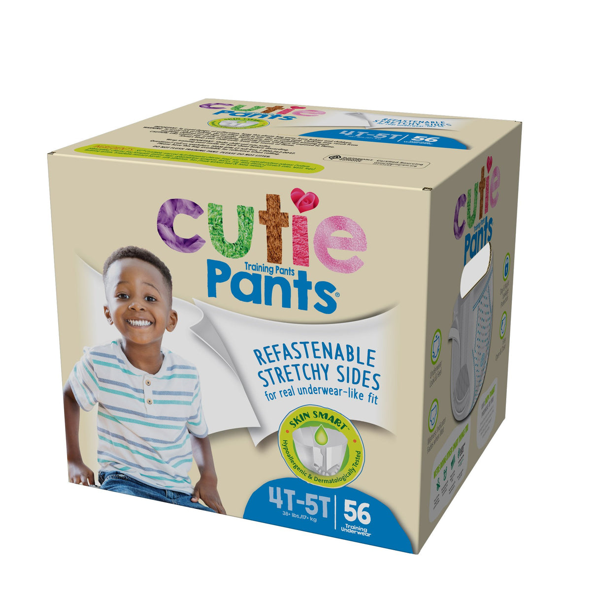 Male Toddler Training Pants Cutie Pants® Size 4T to 5T Disposable Heavy Absorbency - BeHope