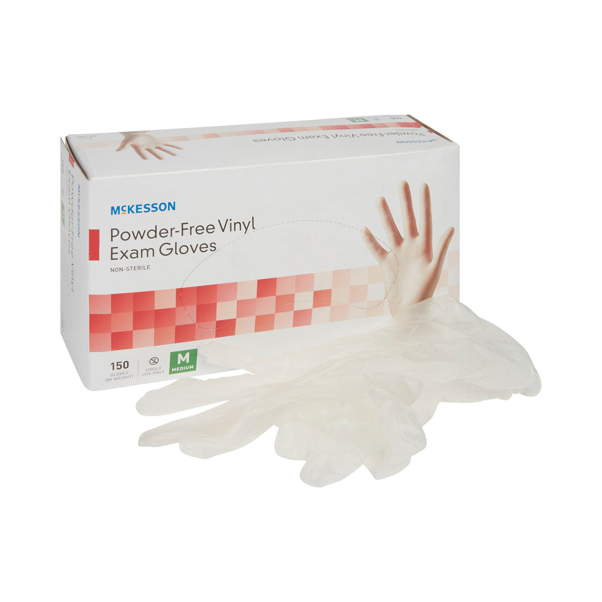 McKesson Powder Free Vinyl Nonsterile Exam Gloves Beaded Cuff - BeHope