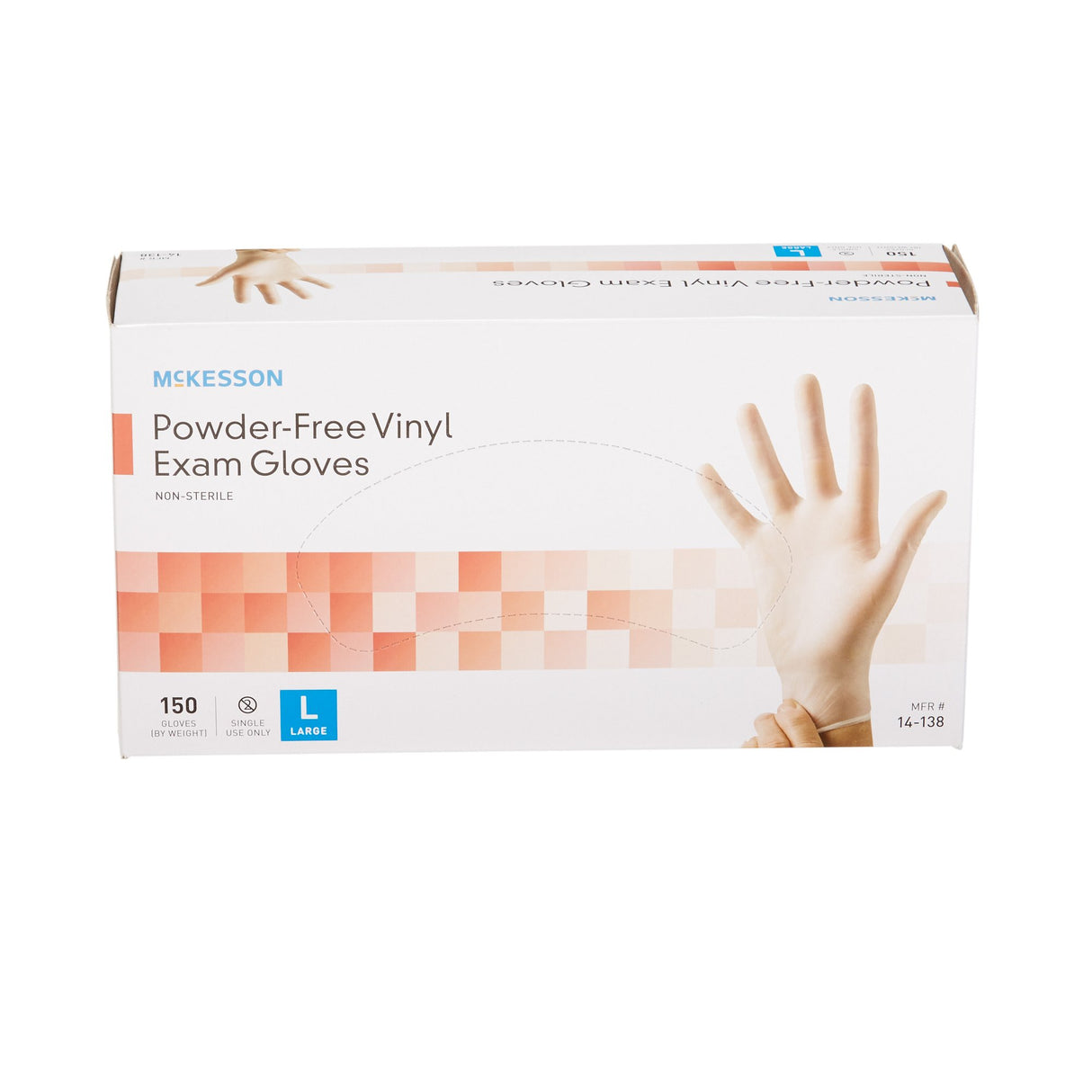 Exam Glove McKesson Large NonSterile Vinyl Standard Cuff Length Smooth Clear Not Rated - BeHope