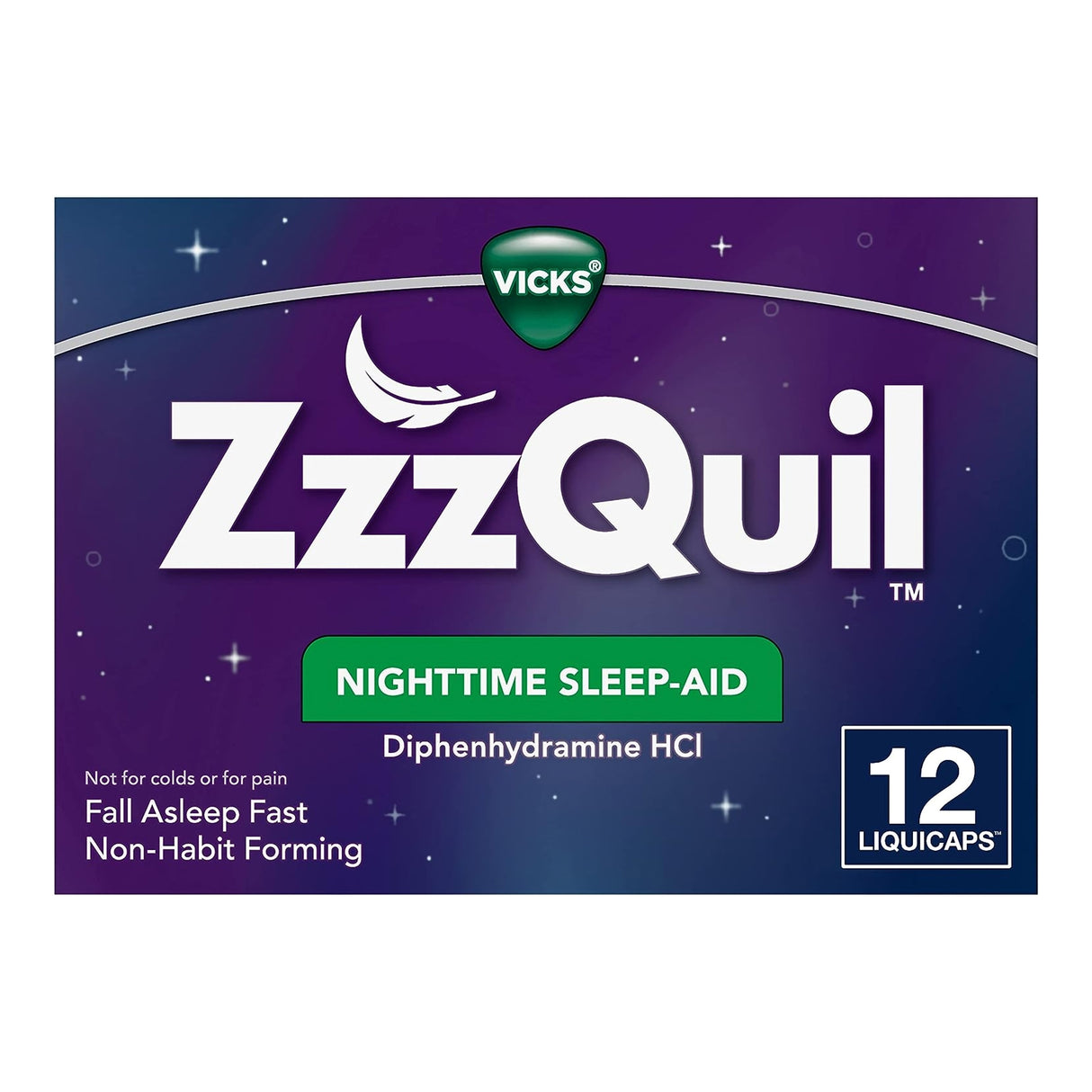 Sleep Aid ZzzQuil™ 12 per Box Caplet 25 mg Strength - BeHope