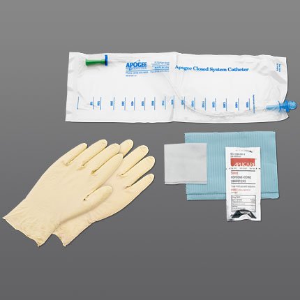 Intermittent Catheter Tray Apogee® Plus Closed System 8 Fr. Without Balloon - BeHope