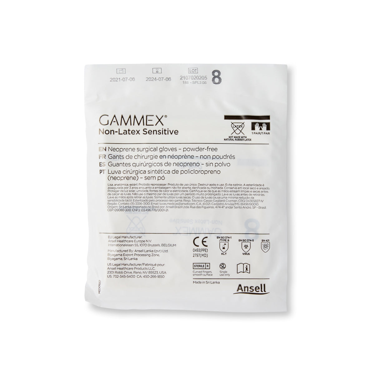 Surgical Glove Gammex® SENSOPRENE® Non-latex Sterile Polychloroprene Chemo Tested - BeHope