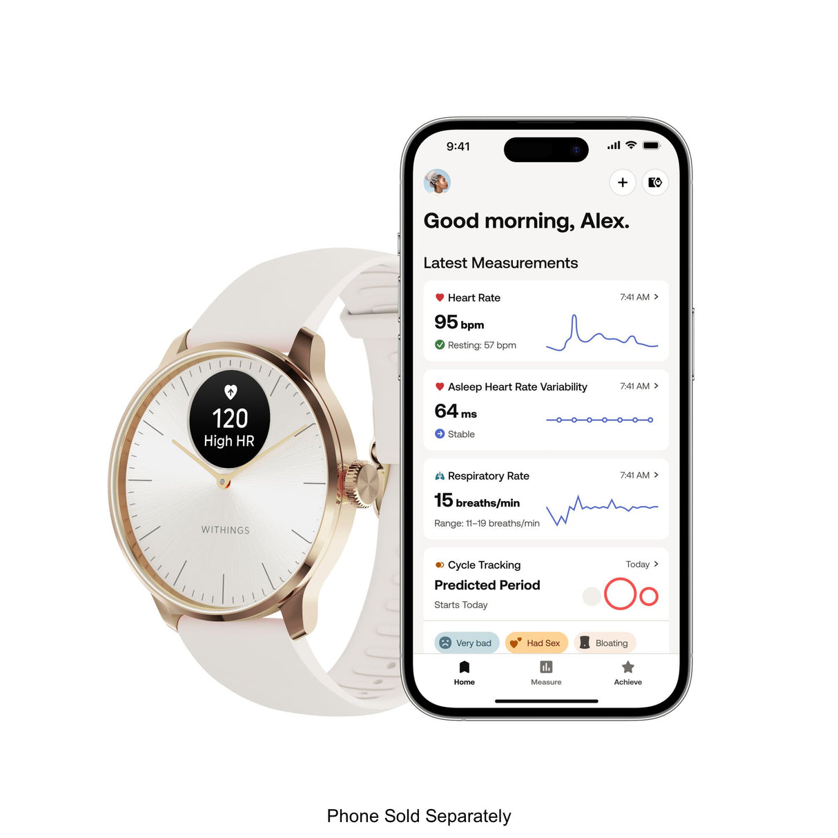 Smartwatch ScanWatch Light 37mm Withings 24 Hours Grayscale OLED Display - BeHope