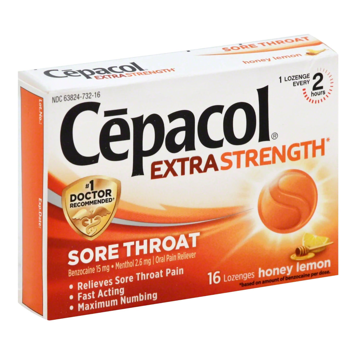 Sore Throat Relief Cepacol® Extra Strength 15 mg - 2.6 mg Strength Lozenge 16 per Box - BeHope