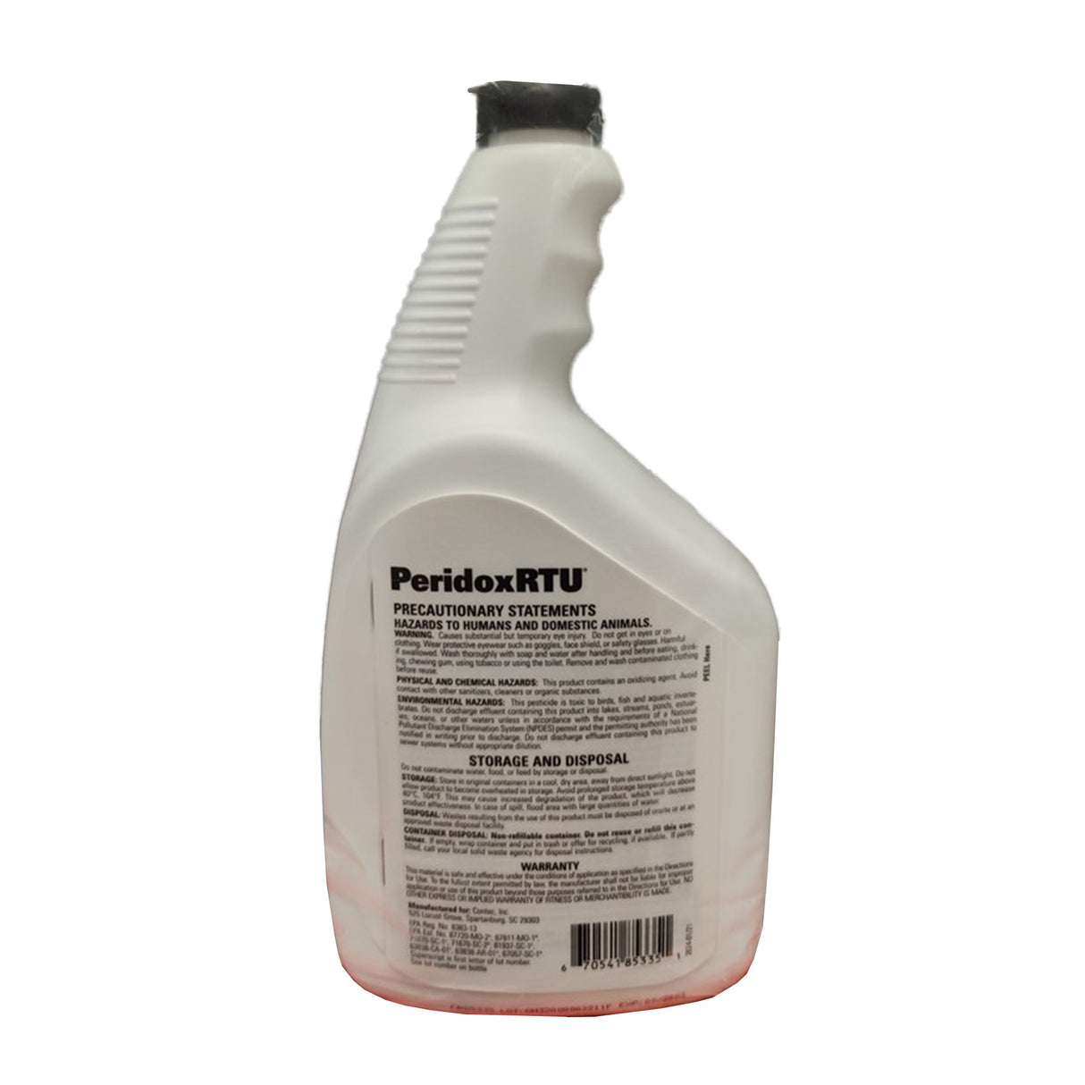 Surface Disinfectant Cleaner PeridoxRTU™ Peroxide Based Manual Pour Liquid 32 oz. Bottle Vinegar Scent NonSterile - BeHope