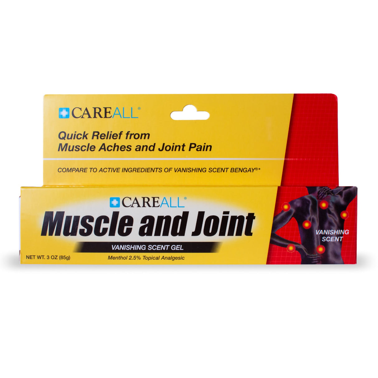 Topical Pain Relief CareAll® Muscle and Joint 2.5% Strength Menthol Topical Gel 3 oz. - BeHope