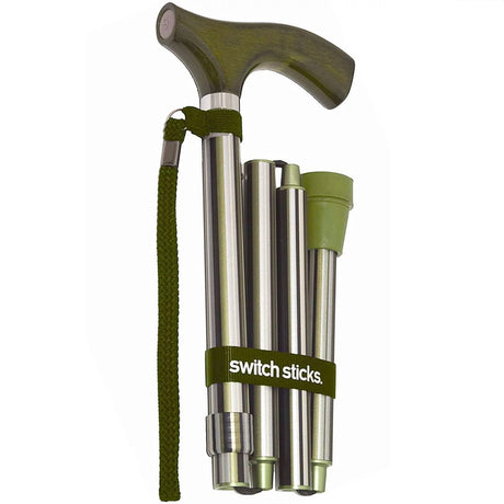 Folding Cane Switch Sticks® Aluminum 32 to 37 Inch Height Huntington Print - BeHope