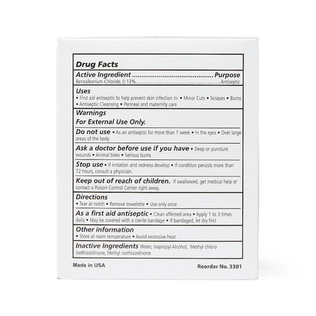 Antiseptic Skin Towelette Med Nap Individual Packet Alcohol Scent 100 Count - BeHope