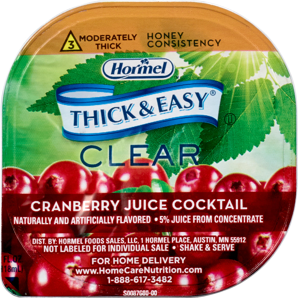 Thickened Beverage Thick & Easy 4 oz. Portion Cup Cranberry Juice Cocktail Flavor Liquid IDDSI Level 3 Moderately Thick/Liquidized - BeHope