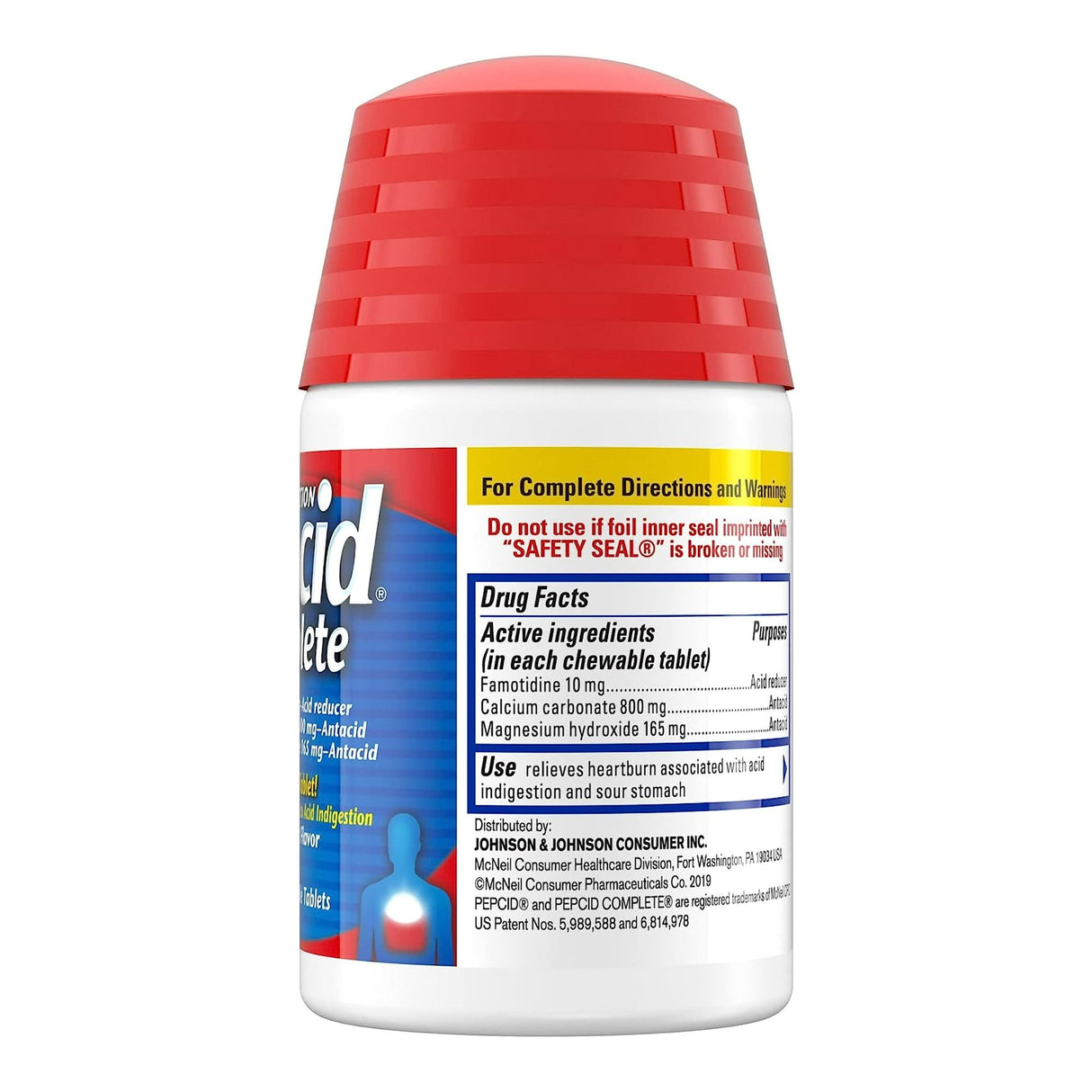 Antacid Pepcid® Complete 800 mg - 165 mg - 10 mg Strength Chewable Tablet 25 per Bottle - BeHope