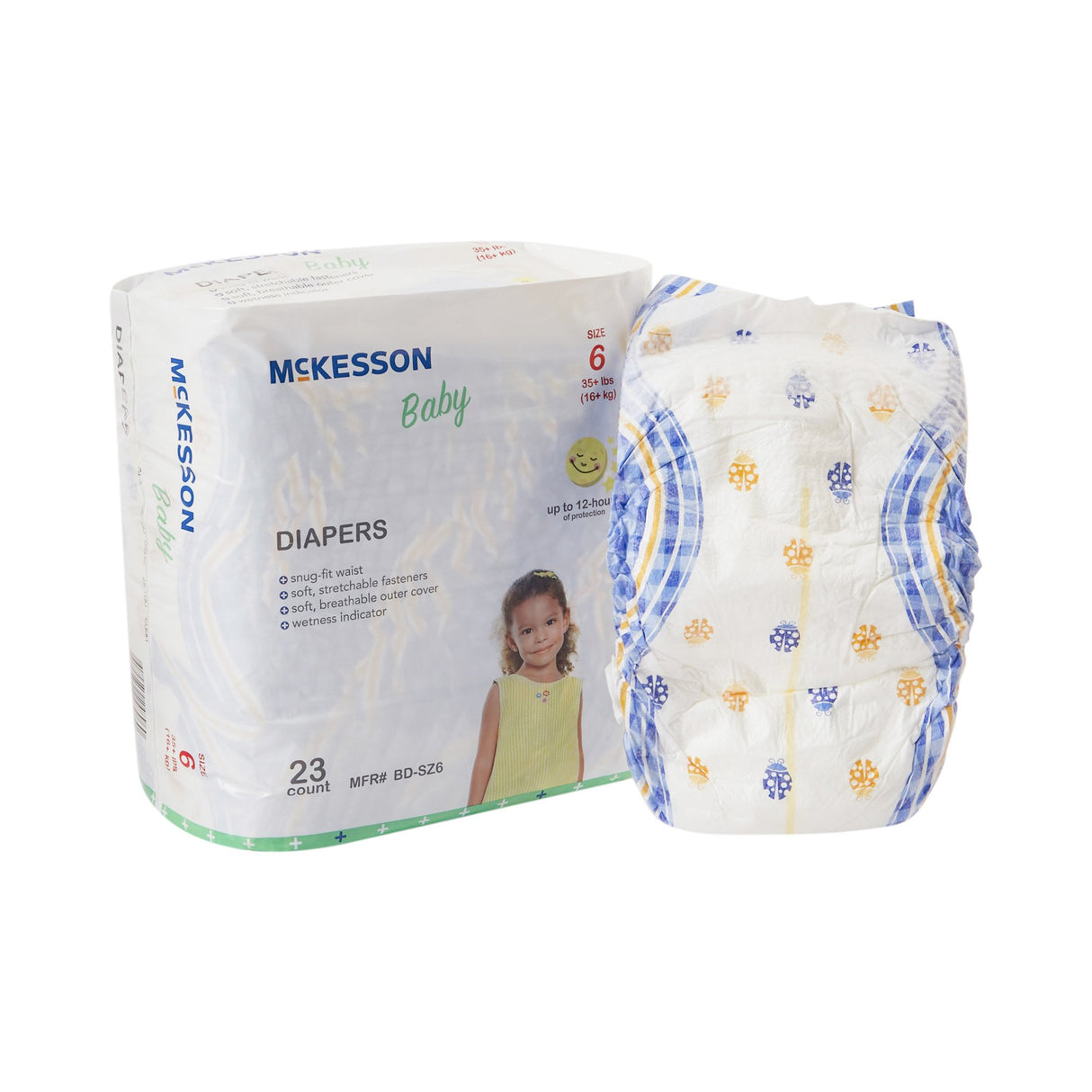 Unisex Baby Diaper McKesson Size 6 Disposable Heavy Absorbency - BeHope