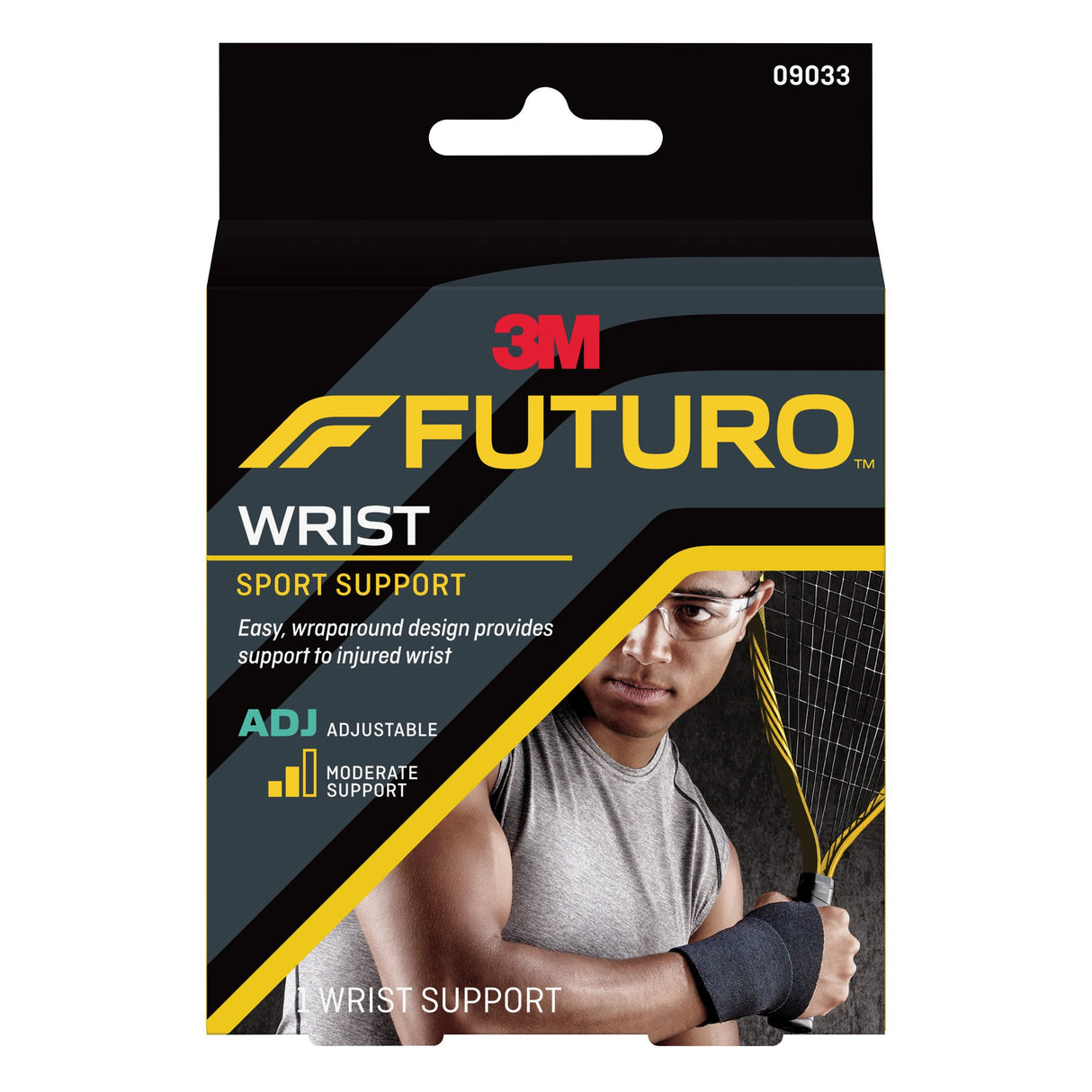 Wrist Support 3M™ Futuro™ Sport Wraparound Neoprene / Nylon / Polyester Left or Right Hand Black One Size Fits Most - BeHope