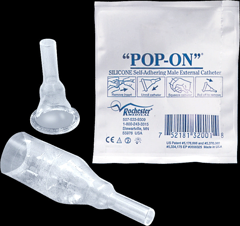 Male External Catheter Pop-On® Adhesive Band Silicone Medium - BeHope