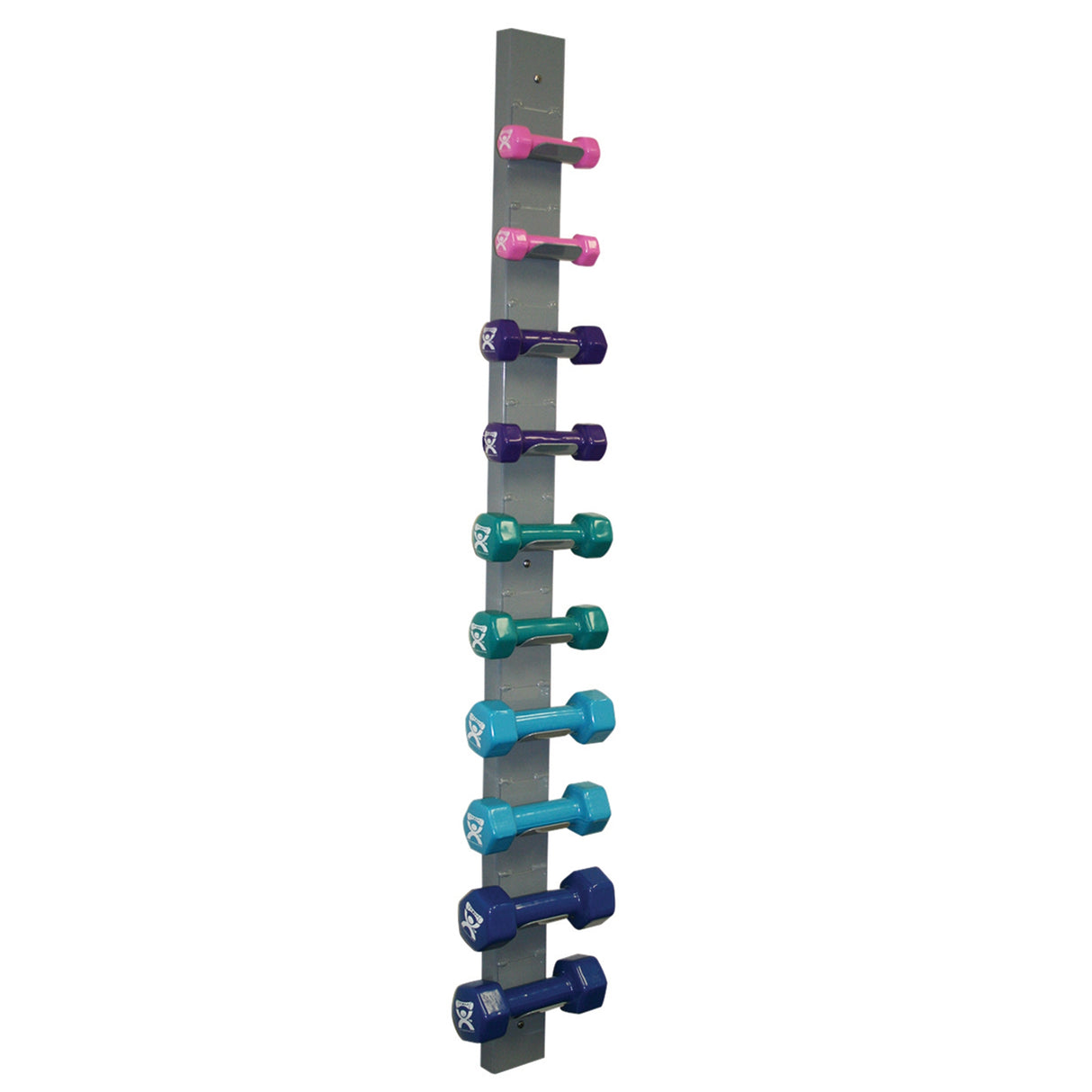 Dumbbell Set with Storage Rack 10 Piece Set with Wall Rack CanDo® 1 lbs. / 2 lbs. / 3 lbs. / 4 lbs. / 5 lbs. - BeHope
