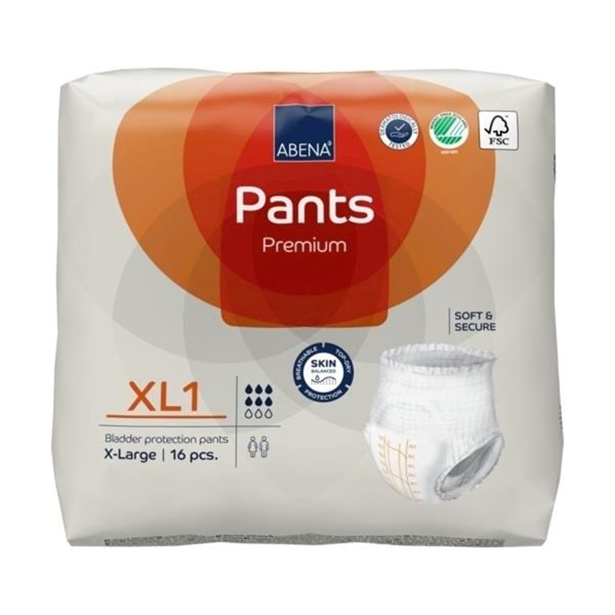 Unisex Adult Absorbent Underwear Abena® Premium Pants XL1 Pull On with Tear Away Seams X-Large Disposable Heavy Absorbency - BeHope