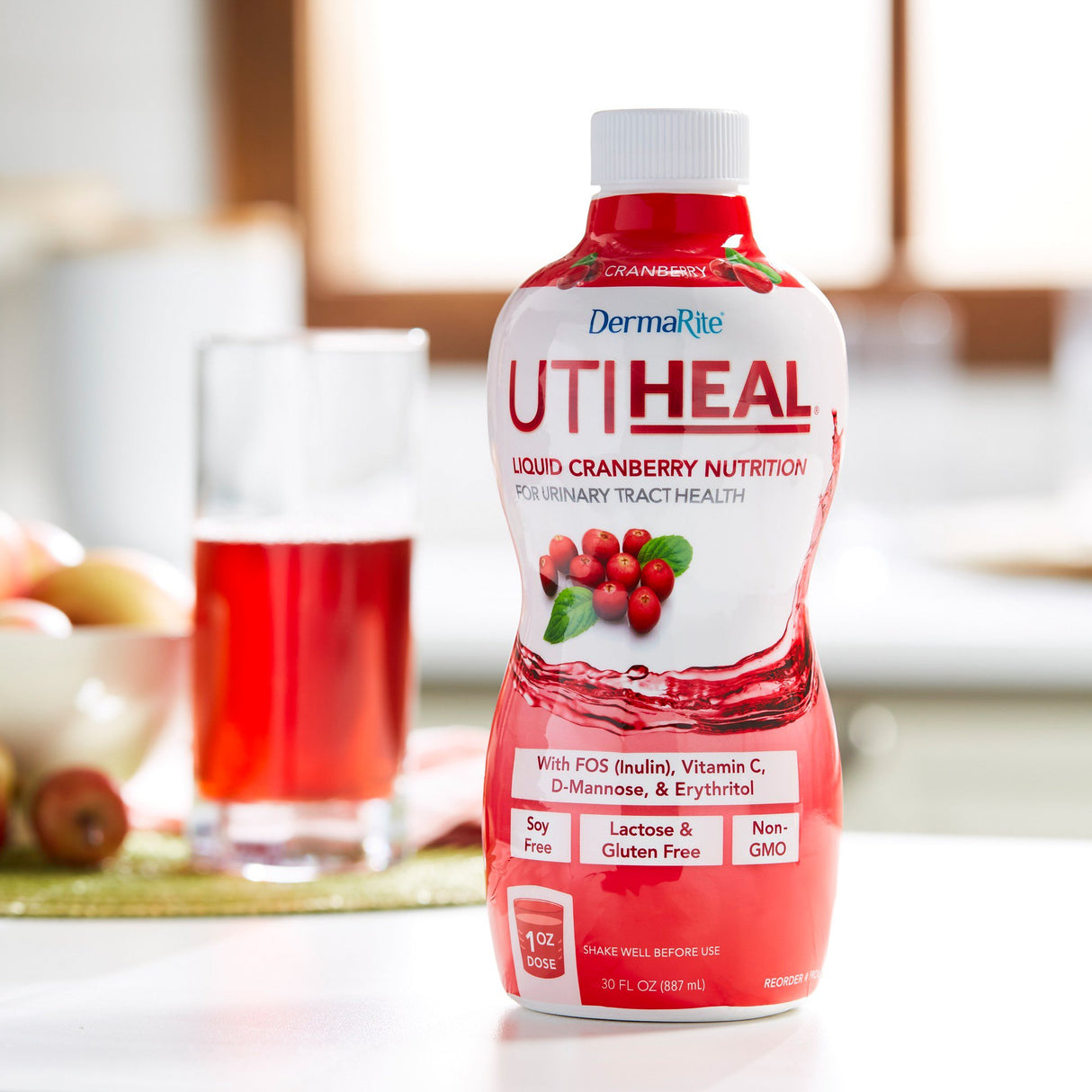 Oral Supplement UTIHeal™ Cranberry Flavor Liquid 30 oz. Bottle - BeHope
