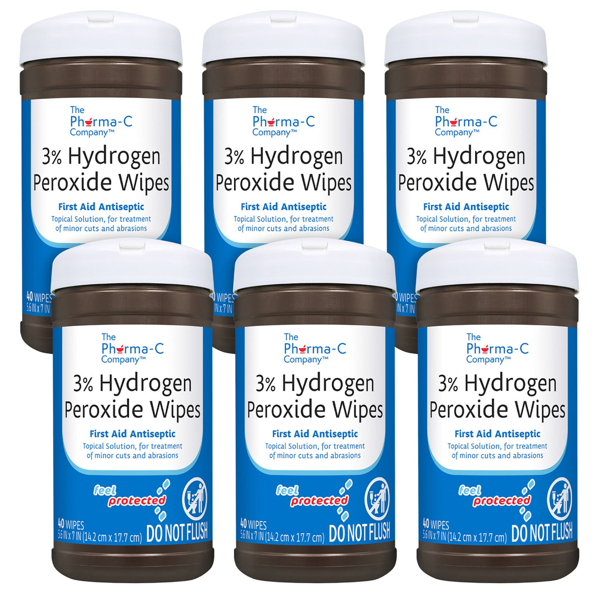 Antiseptic Skin Wipe Hydrogen Peroxide The Pharma-C Company® Towelette Canister - BeHope