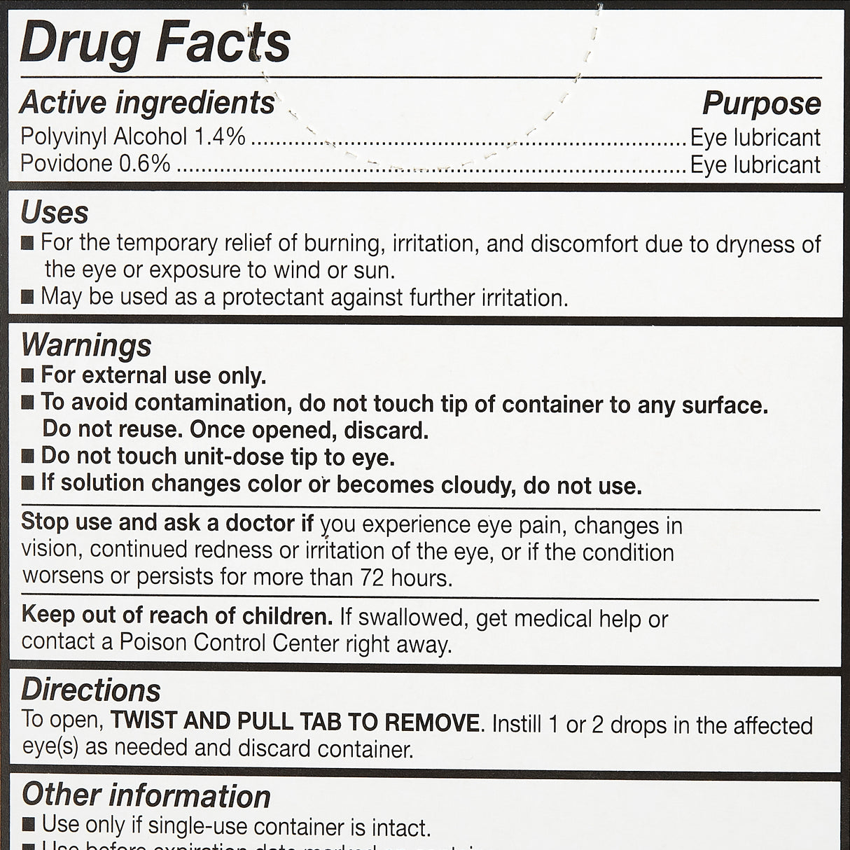 Eye Lubricant Refresh® 0.01 oz. Eye Drops - BeHope