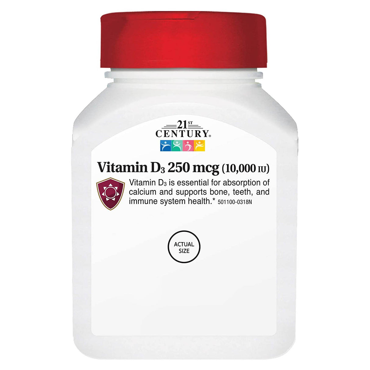 Vitamin Supplement 21st Century® Vitamin D 2,000 IU Strength Tablet 110 per Bottle - BeHope