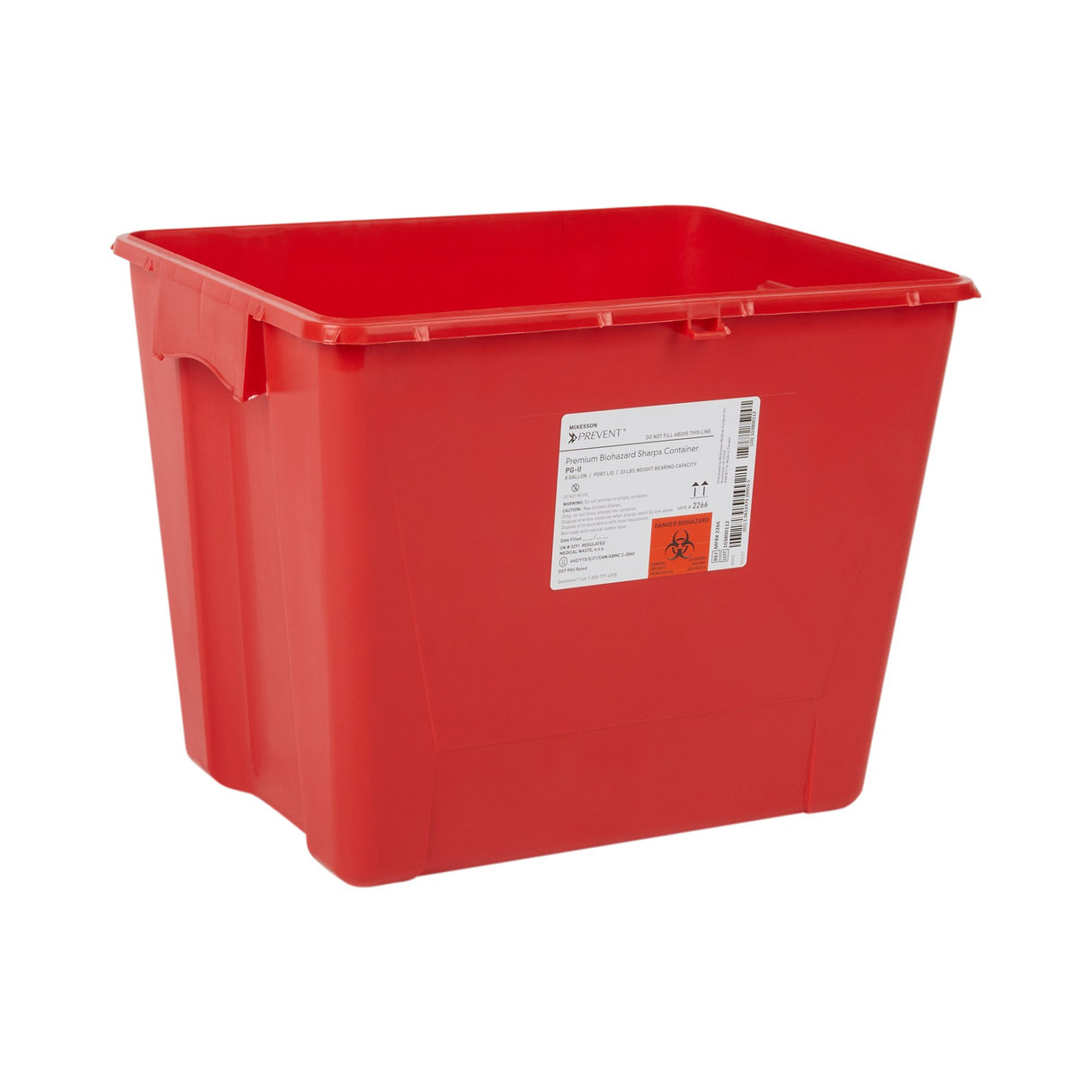 Sharps Container McKesson Prevent® Premium Biohazard Vertical Entry Red Lid - BeHope