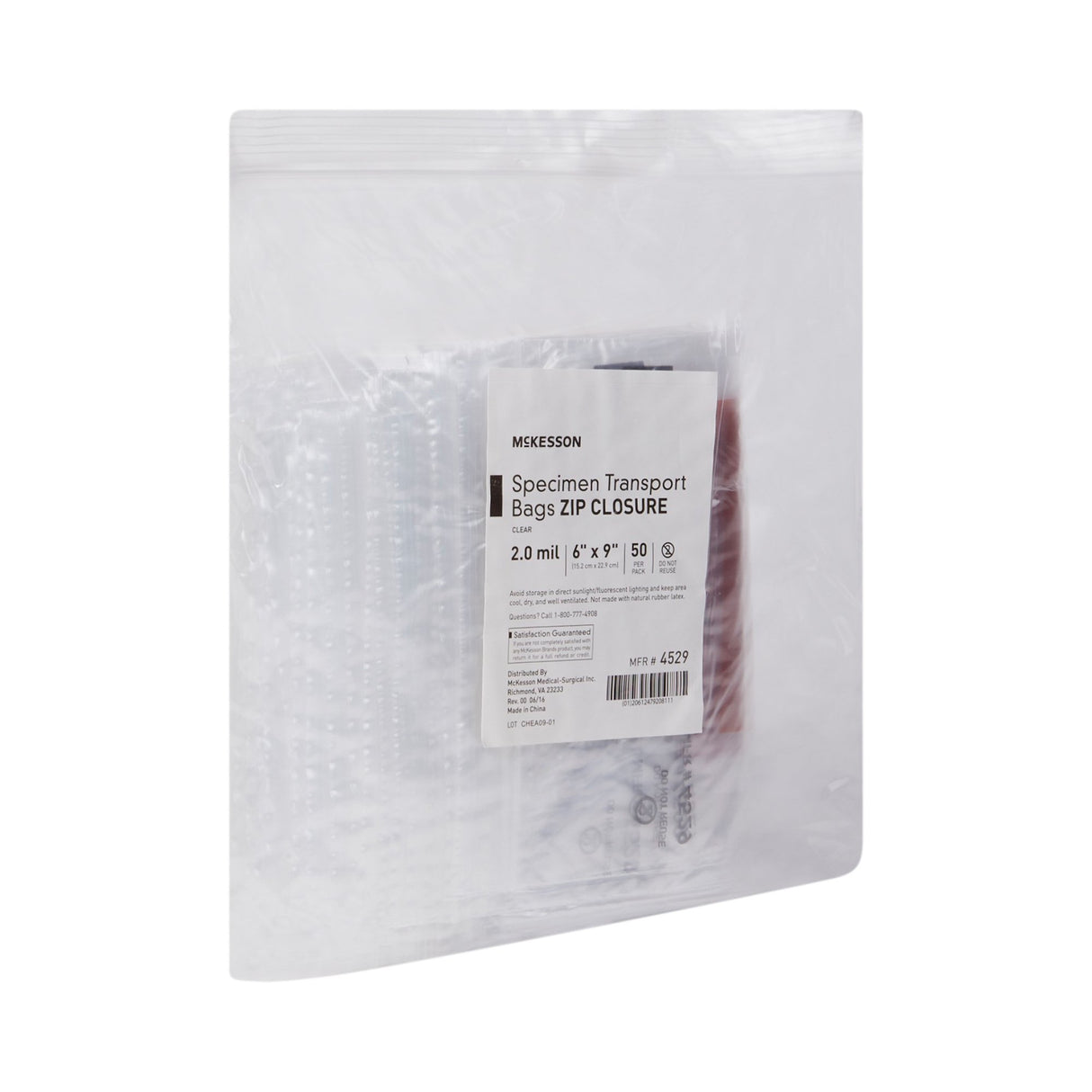 Specimen Transport Bag Mckesson Zip Closure Biohazard Nonsterile - BeHope