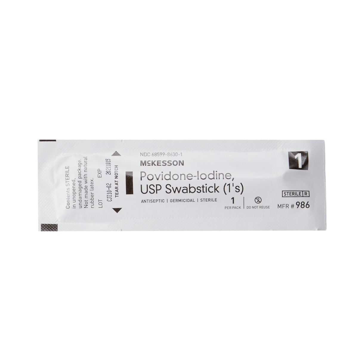 Impregnated Swabstick McKesson 10% Strength Povidone-Iodine Individual Packet Sterile - BeHope