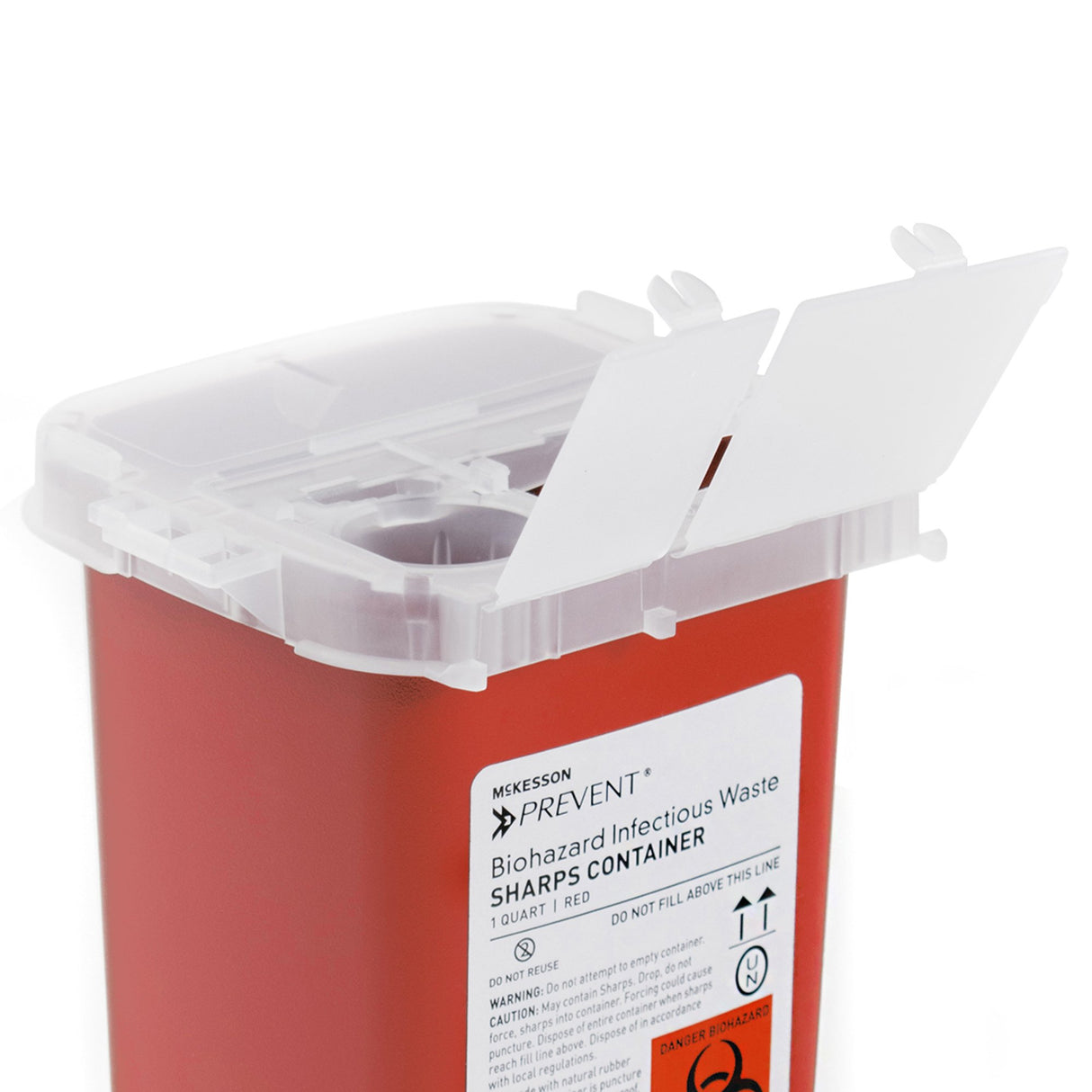 Sharps Container McKesson Prevent® Red Base 6-1/4 H X 4-1/4 W X 4-1/4 D Inch Vertical Entry 0.25 Gallon - BeHope