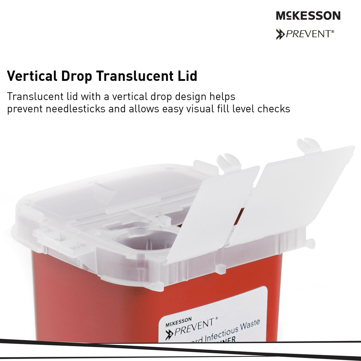 Sharps Container McKesson Prevent® Red Base 6-1/4 H X 4-1/4 W X 4-1/4 D Inch Vertical Entry 0.25 Gallon - BeHope