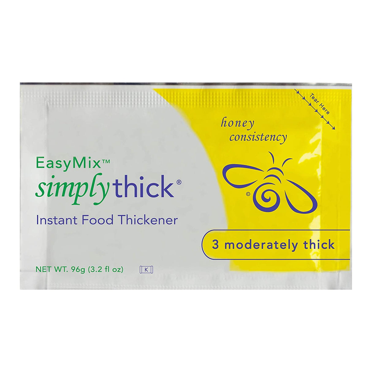 Food and Beverage Thickener SimplyThick® Easy Mix 96 Gram Individual Packet Unflavored Gel IDDSI Level 3 Moderately Thick/Liquidized - BeHope