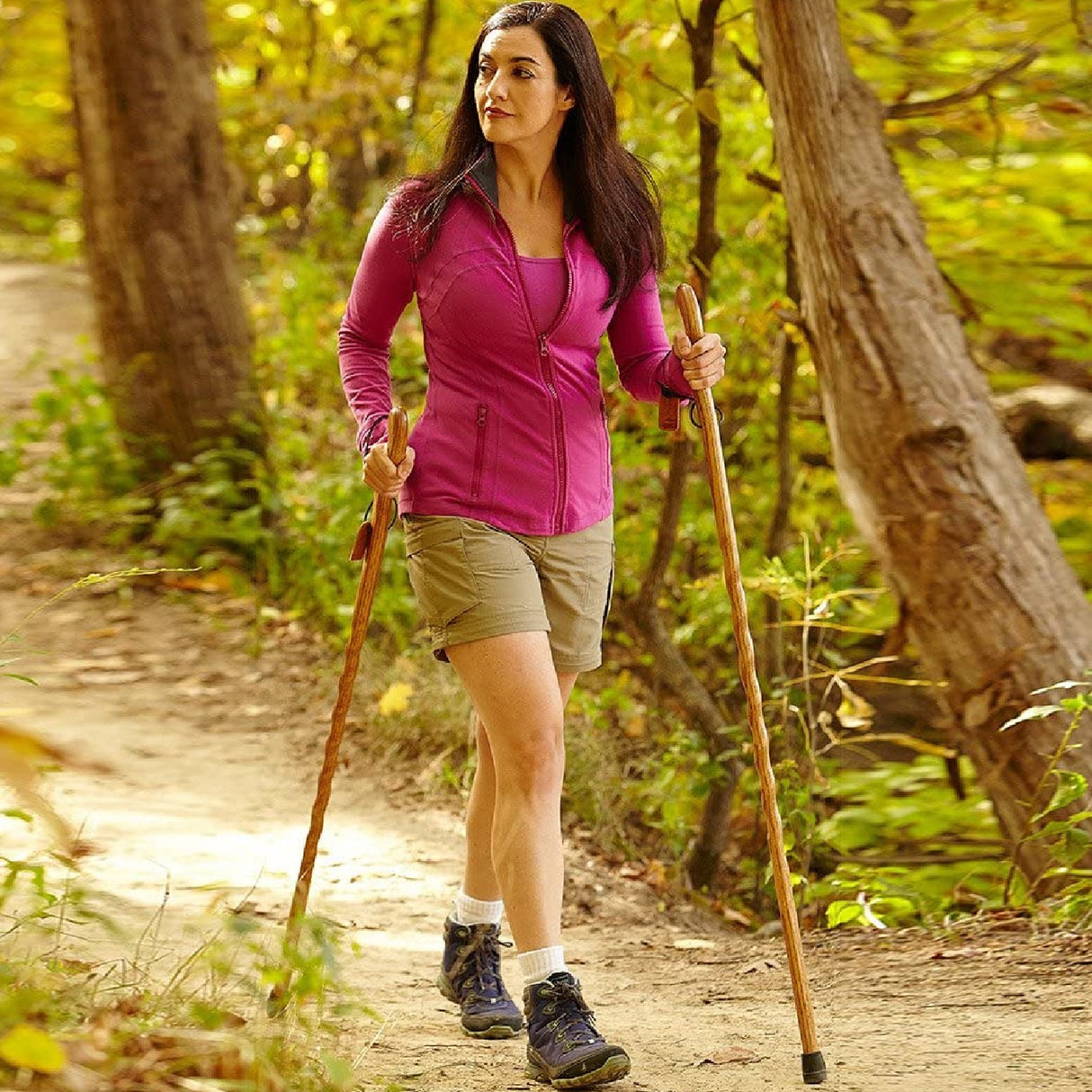 Walking Stick Brazos™ Twisted Fitness Walker Wood 48 Inch Height Red - BeHope