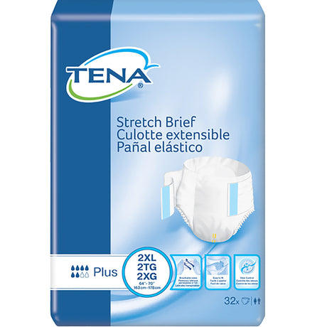 Unisex Adult Incontinence Brief TENA® Stretch™ Plus 2X-Large Disposable Moderate Absorbency - BeHope