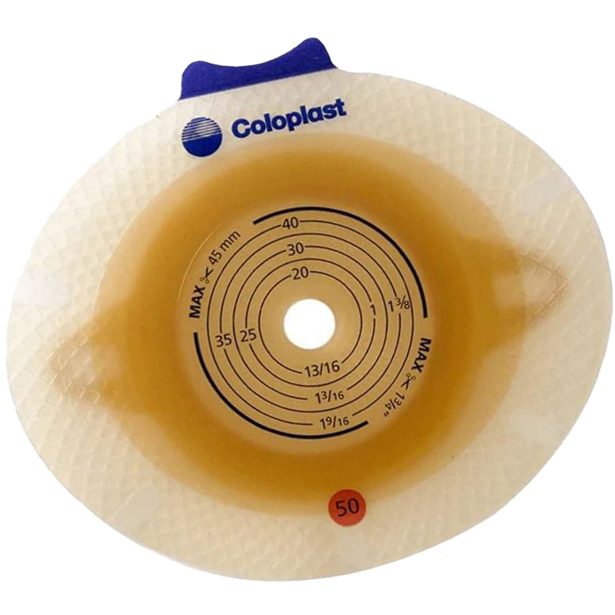 Ostomy Barrier SenSura® Click Precut, Standard Wear Double Layer Adhesive 60 mm Flange Blue Code System 1-9/16 Inch Opening - BeHope