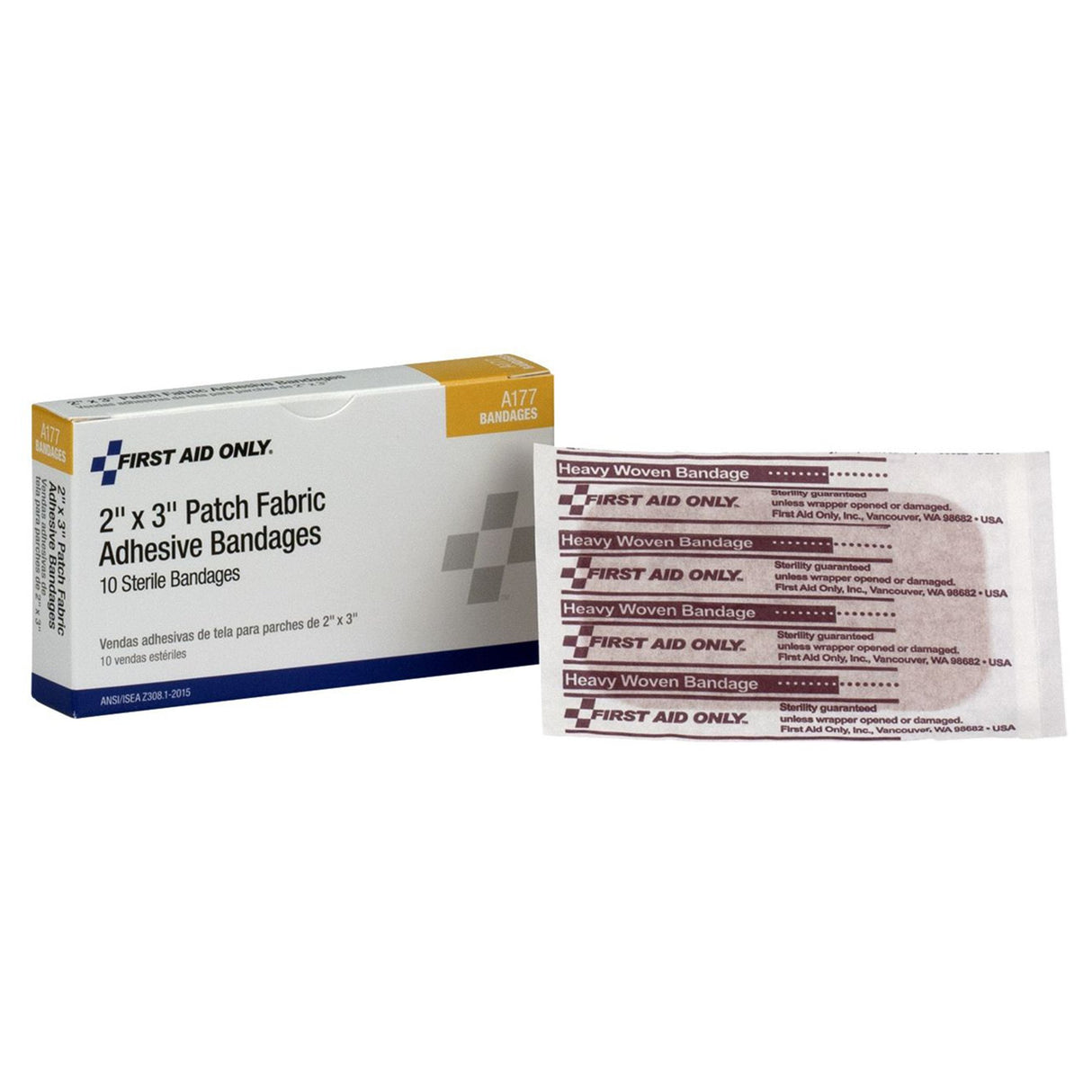 Adhesive Strip First Aid Only® Fabric Tan 2 X 3 Inch Sterile - BeHope